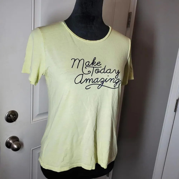 Banana Republic Yellow "Make Today Amazing" T-Shirt Size XS - Picture 7 of 10